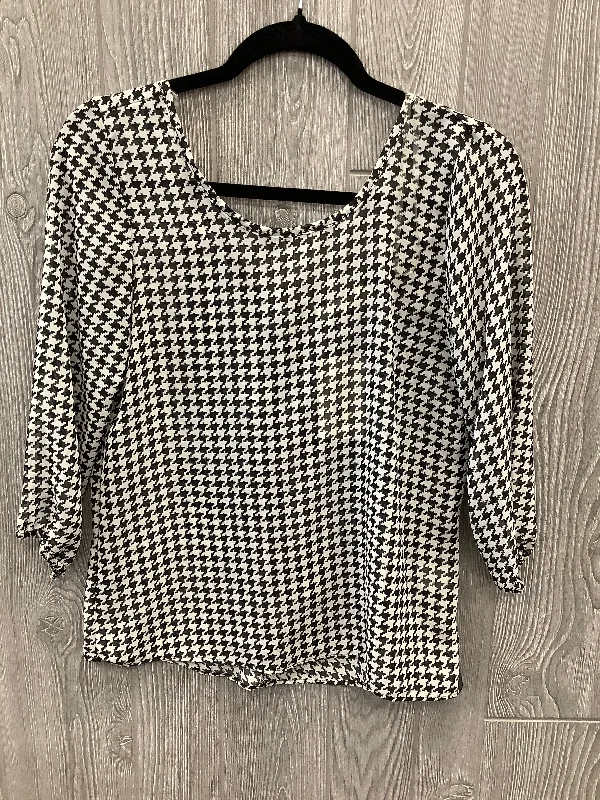 Women's Blouse with SleevelessTop Long Sleeve By Newbury Kustom In Black & White, Size: S