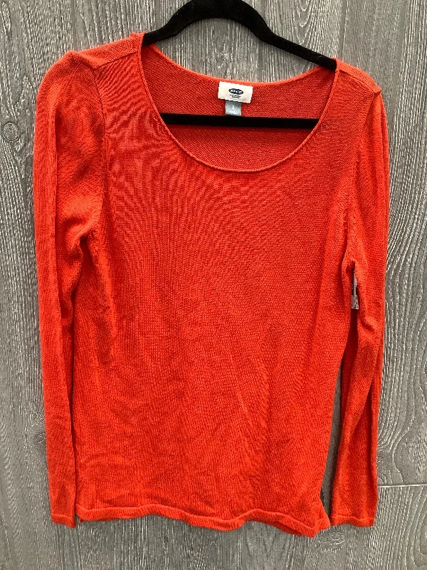 Women's Blouse with Peter Pan CollarTop Long Sleeve By Old Navy In Orange