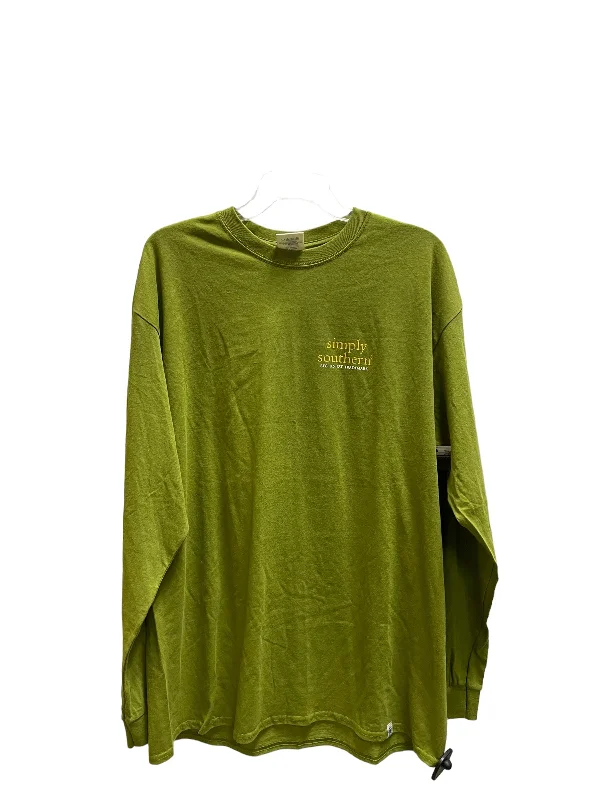 Women's Blouse for Special OccasionsTop Long Sleeve By Simply Southern In Green, Size: Xl