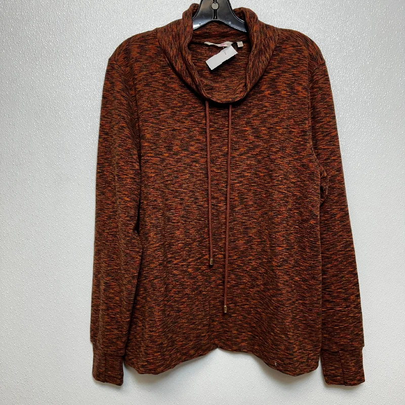 Women's Ruffled BlouseTop Long Sleeve By Soft Surroundings In Rust, Size: Xl