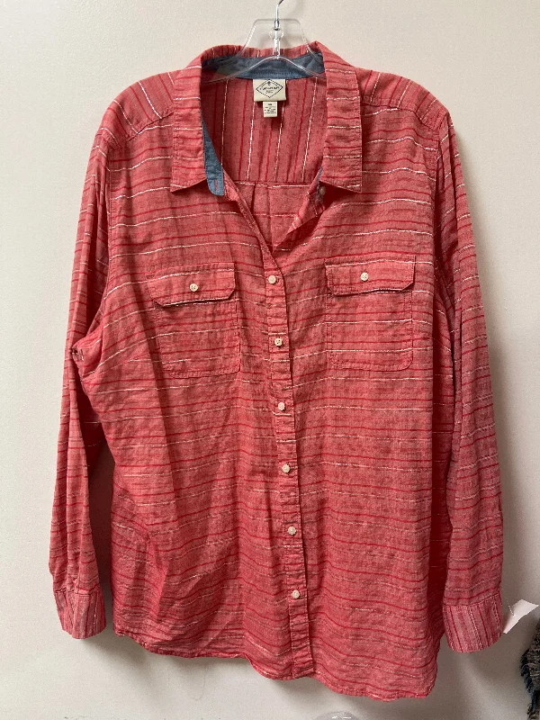 Women's Blouse for SchoolTop Long Sleeve By St Johns Bay In Red, Size: 3x