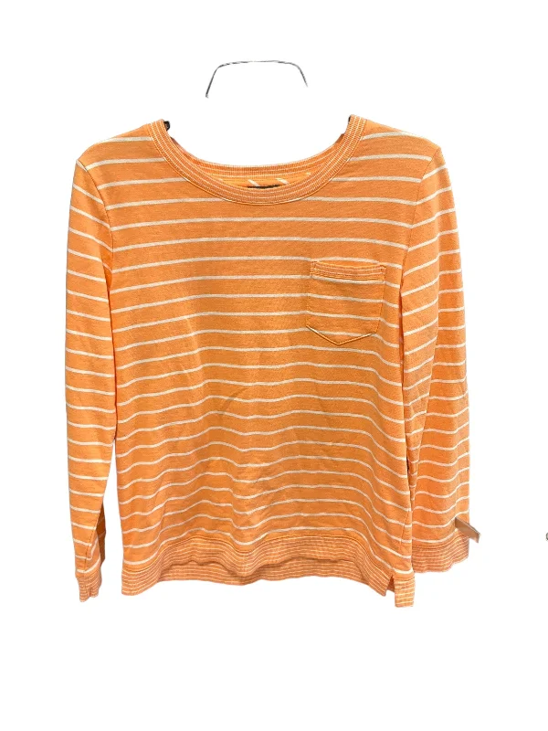 Women's Blouse with Shirt CollarTop Long Sleeve By Talbots In Orange, Size: S