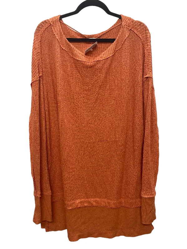 Women's Blouse with Mid-LengthTop Long Sleeve By We The Free In Orange, Size: L