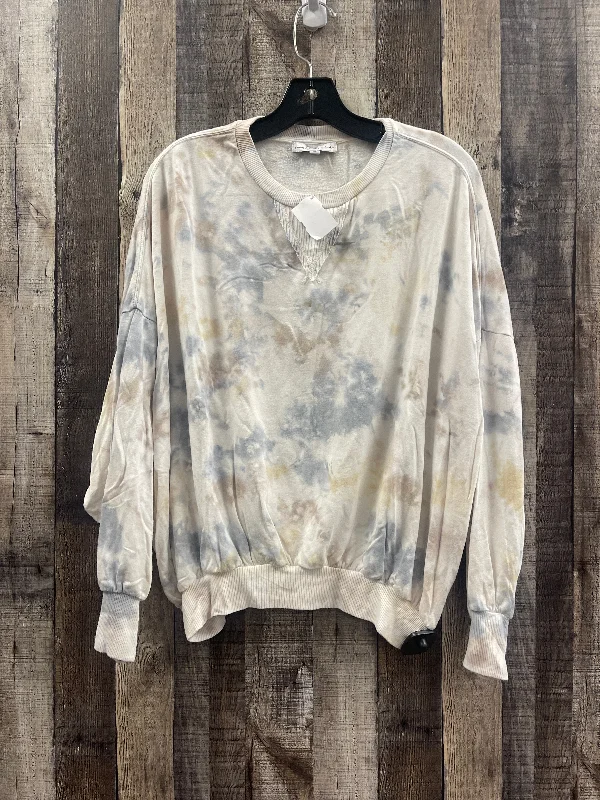 Women's Blouse with Rounded CollarTop Long Sleeve By Young Fabulous & Broke In Tie Dye Print, Size: S