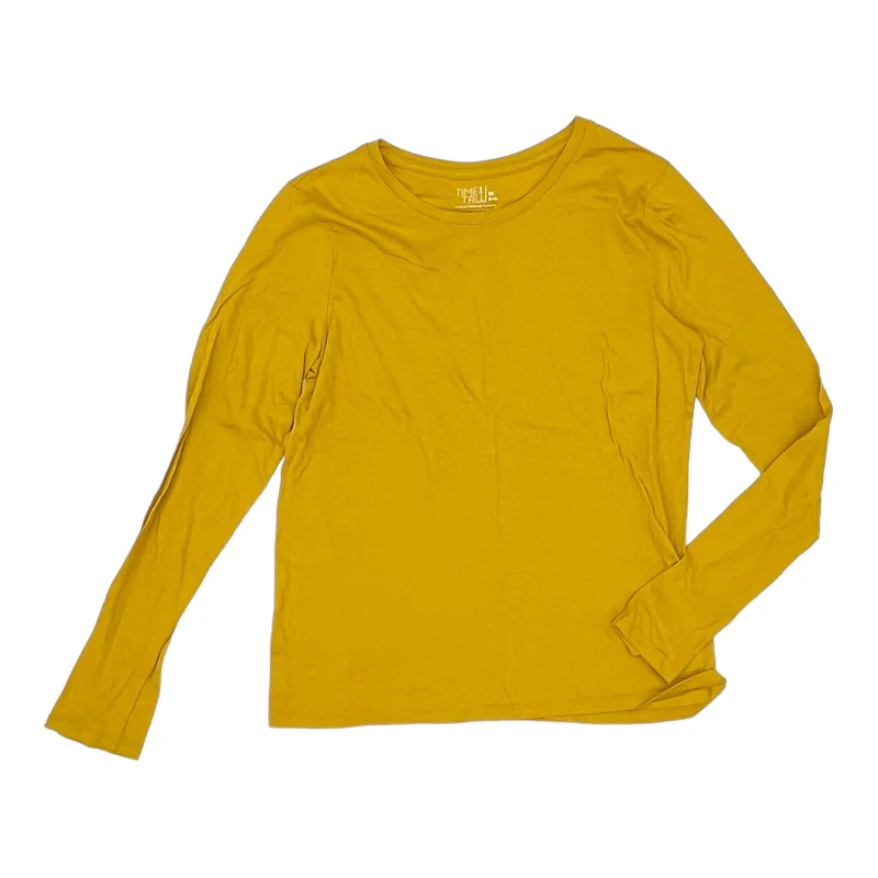 Women's Blouse with SmockingYELLOW TOP LS BASIC by TIME AND TRU Size:M